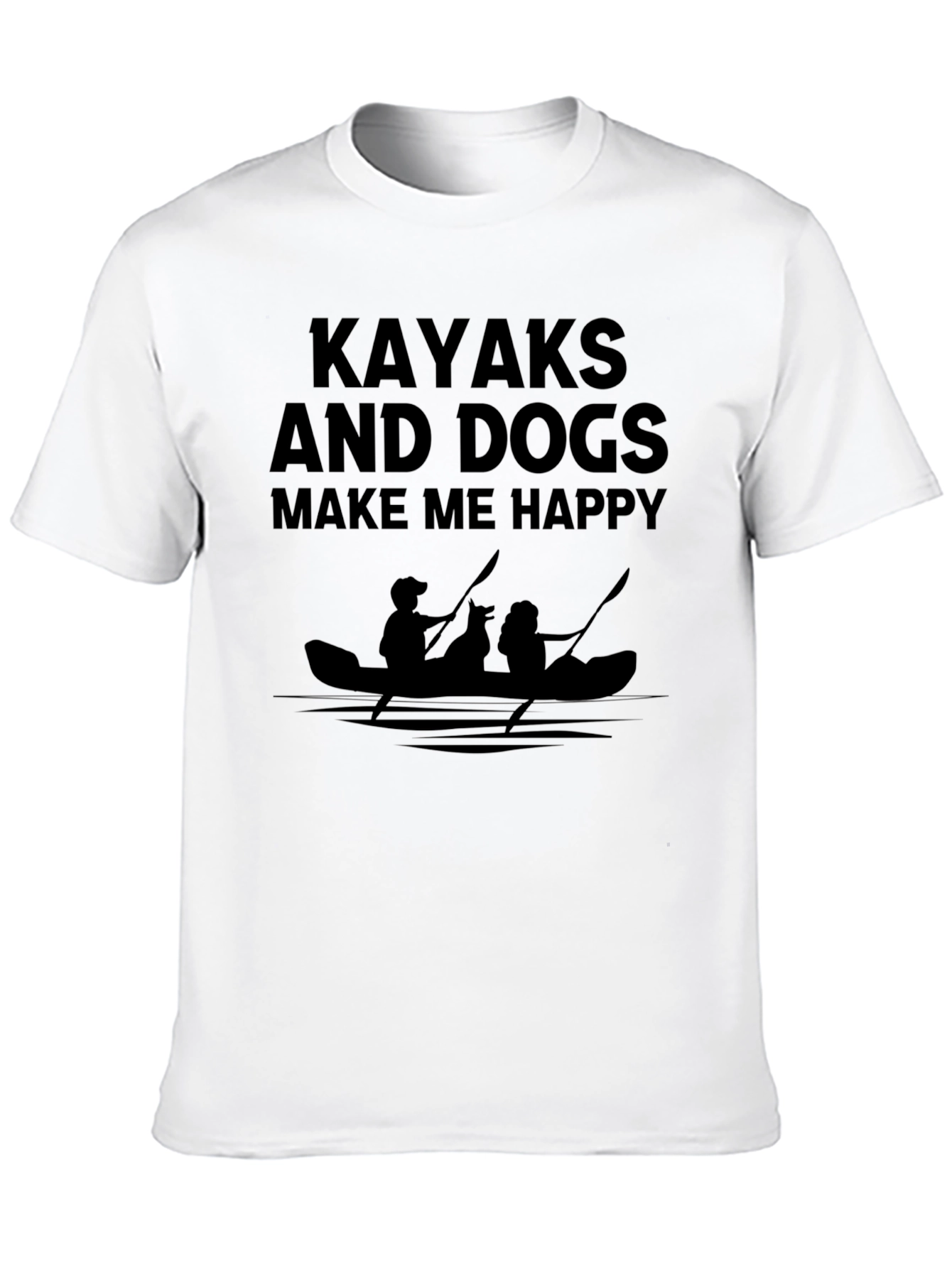 Kayaks and Dogs Graphic T-Shirt - Black