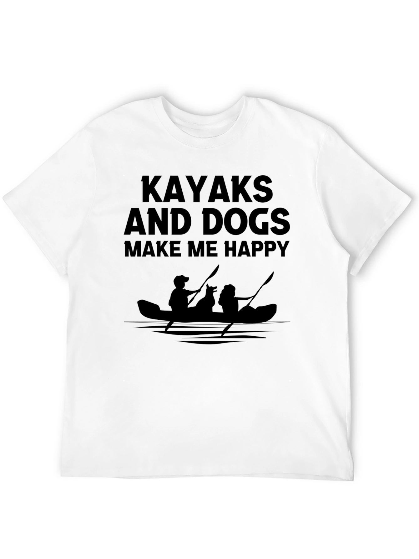 Kayaks and Dogs Graphic T-Shirt - Black