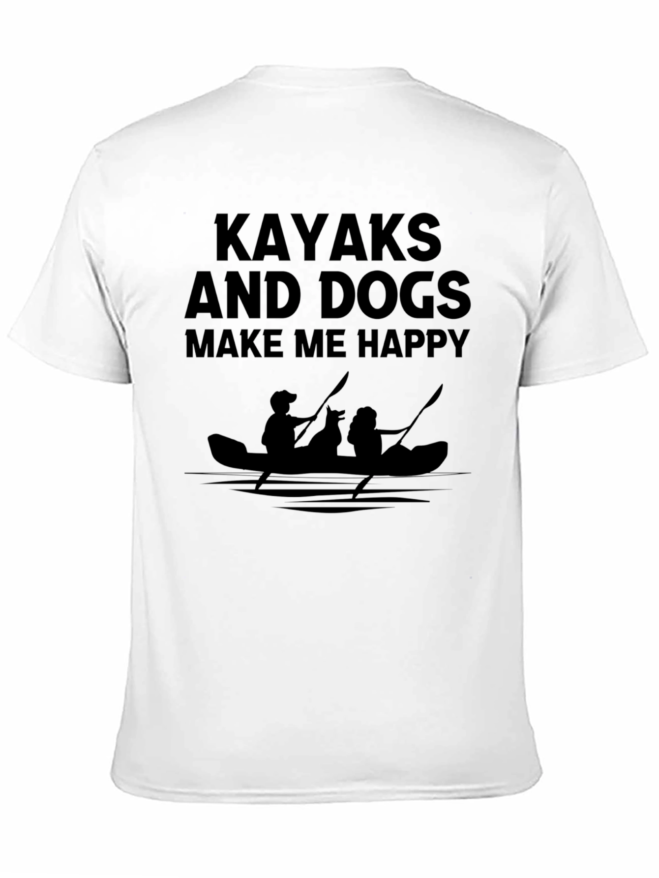 Kayaks and Dogs Graphic T-Shirt - Black