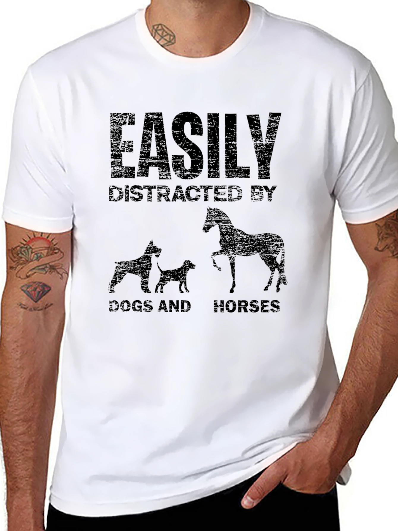 Easily Distracted by Dogs and Horses Graphic Tee