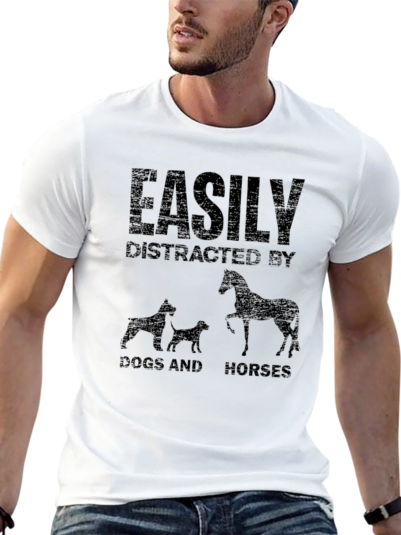 Easily Distracted by Dogs and Horses Graphic Tee