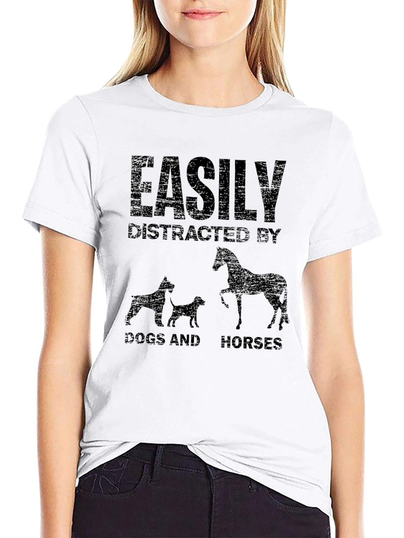 Easily Distracted by Dogs and Horses Graphic Tee