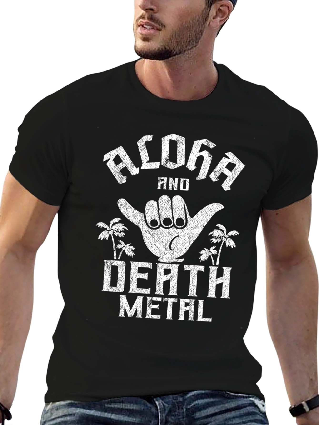 Aloha Death Metal Graphic Tee - Black T-Shirt
