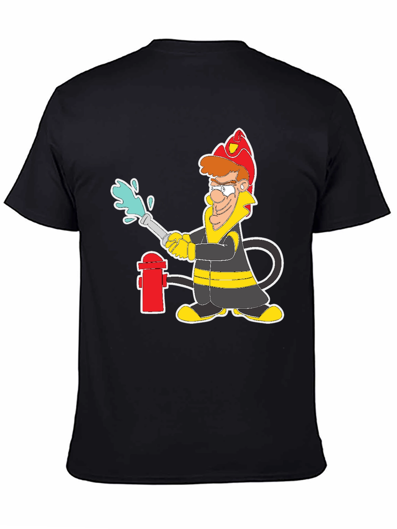 Firefighter Cartoon Graphic T-Shirt