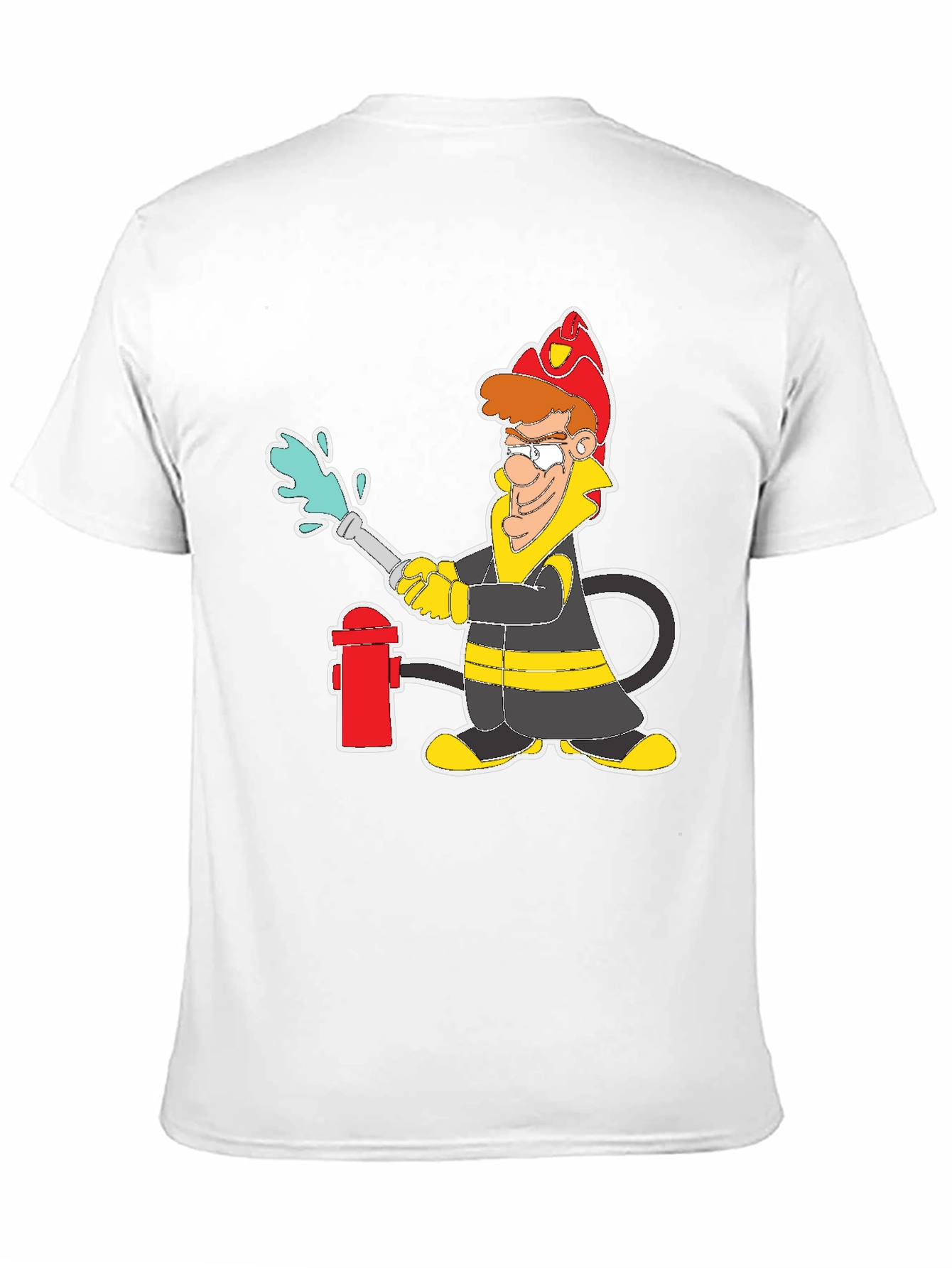 Firefighter Cartoon Graphic T-Shirt