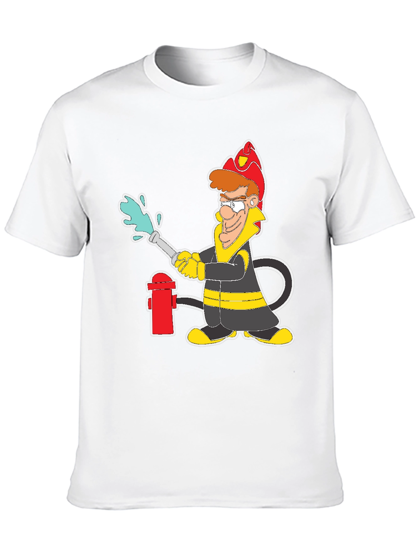 Firefighter Cartoon Graphic T-Shirt