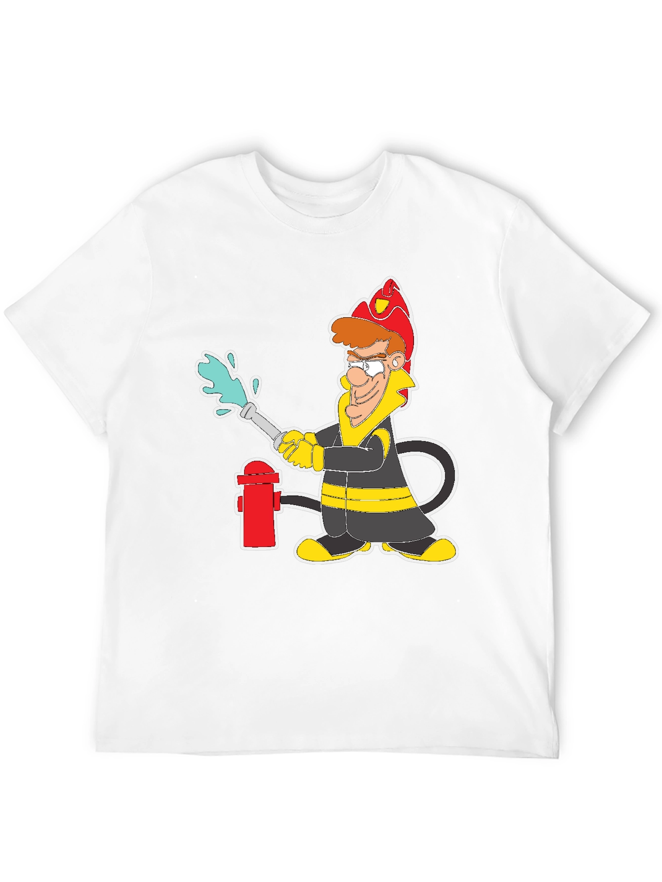 Firefighter Cartoon Graphic T-Shirt