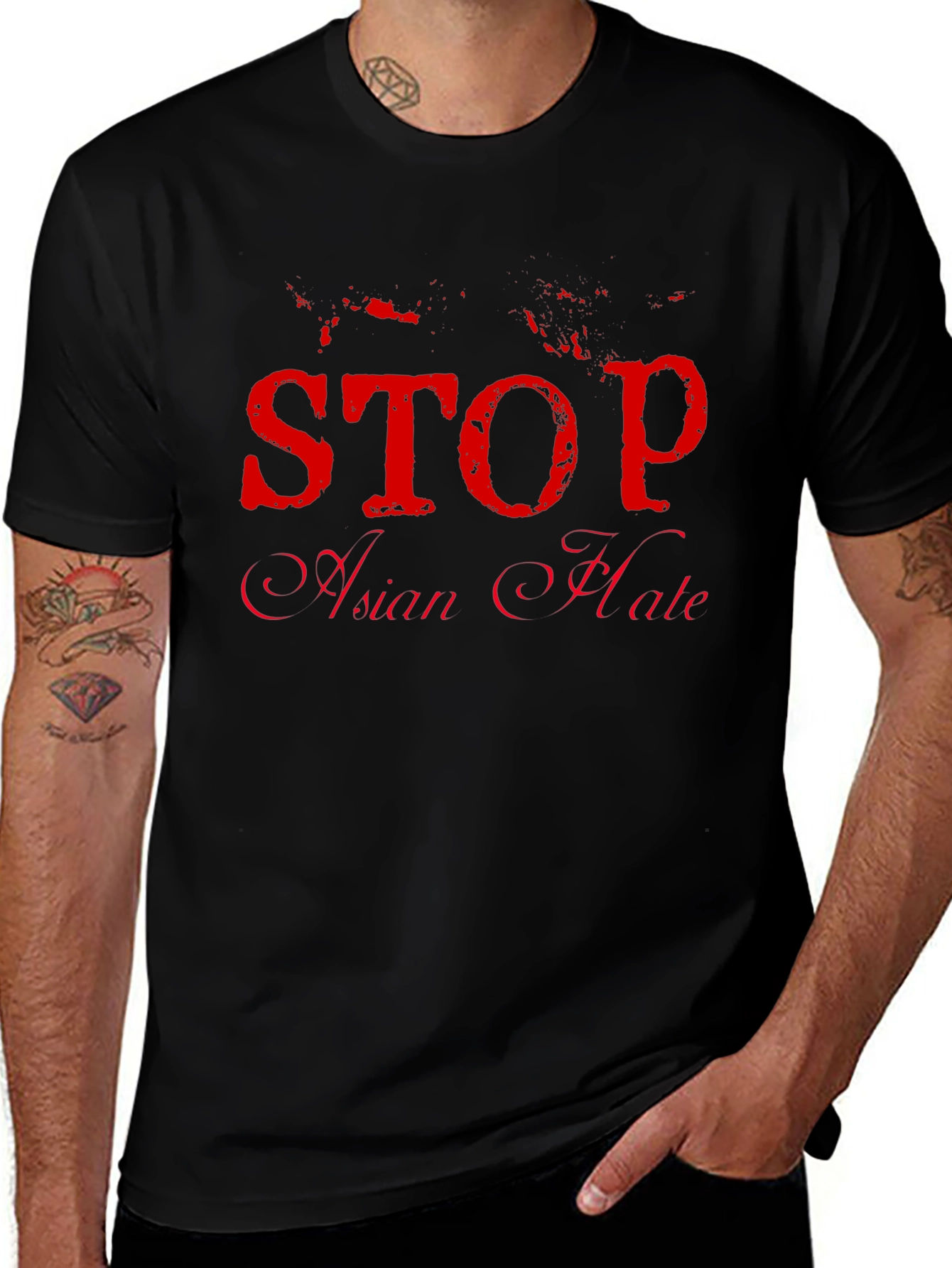 Stop Asian Hate Black T-Shirt