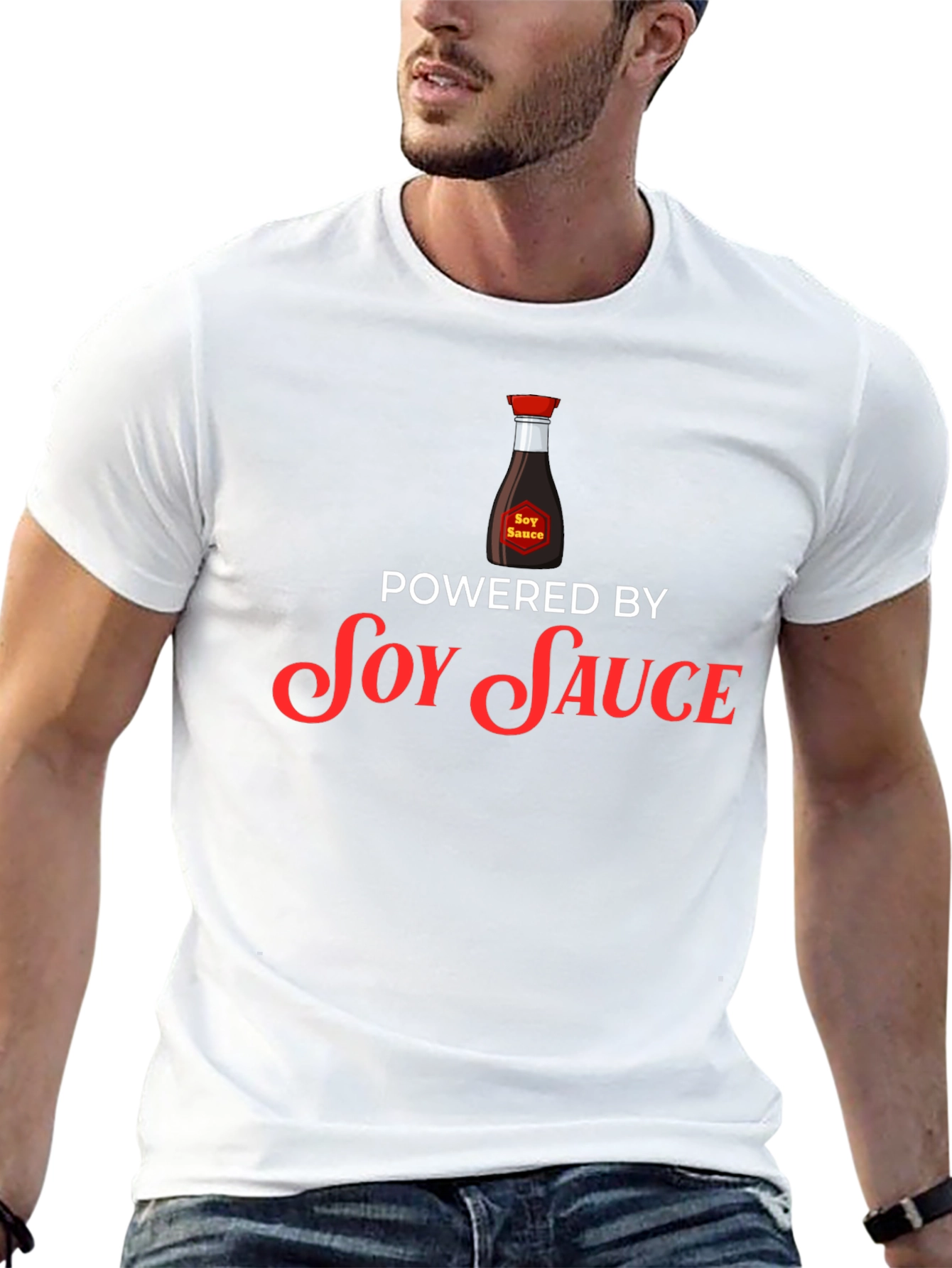 Soy Sauce Powered Graphic T-Shirt - Black Cotton Blend