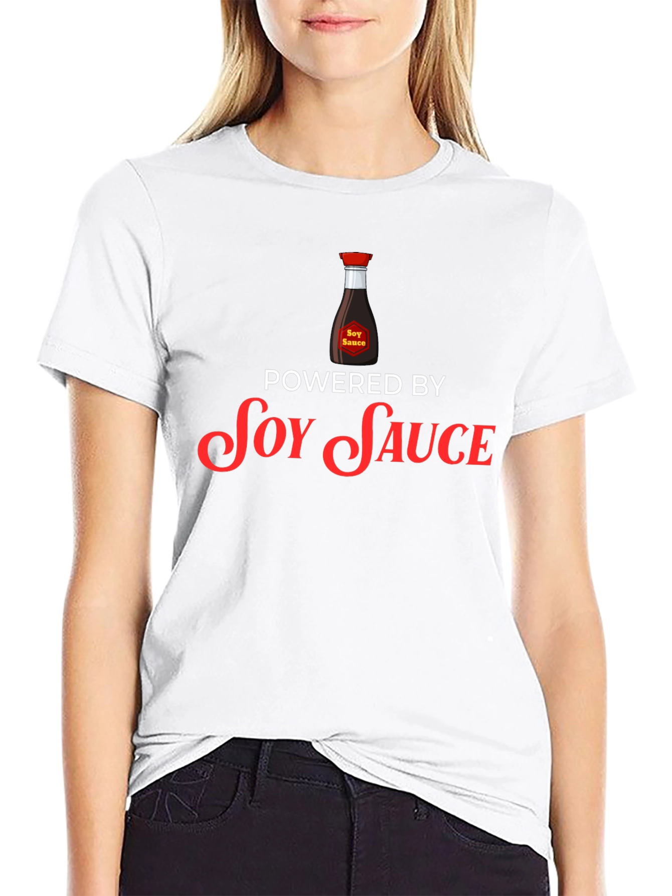 Soy Sauce Powered Graphic T-Shirt - Black Cotton Blend