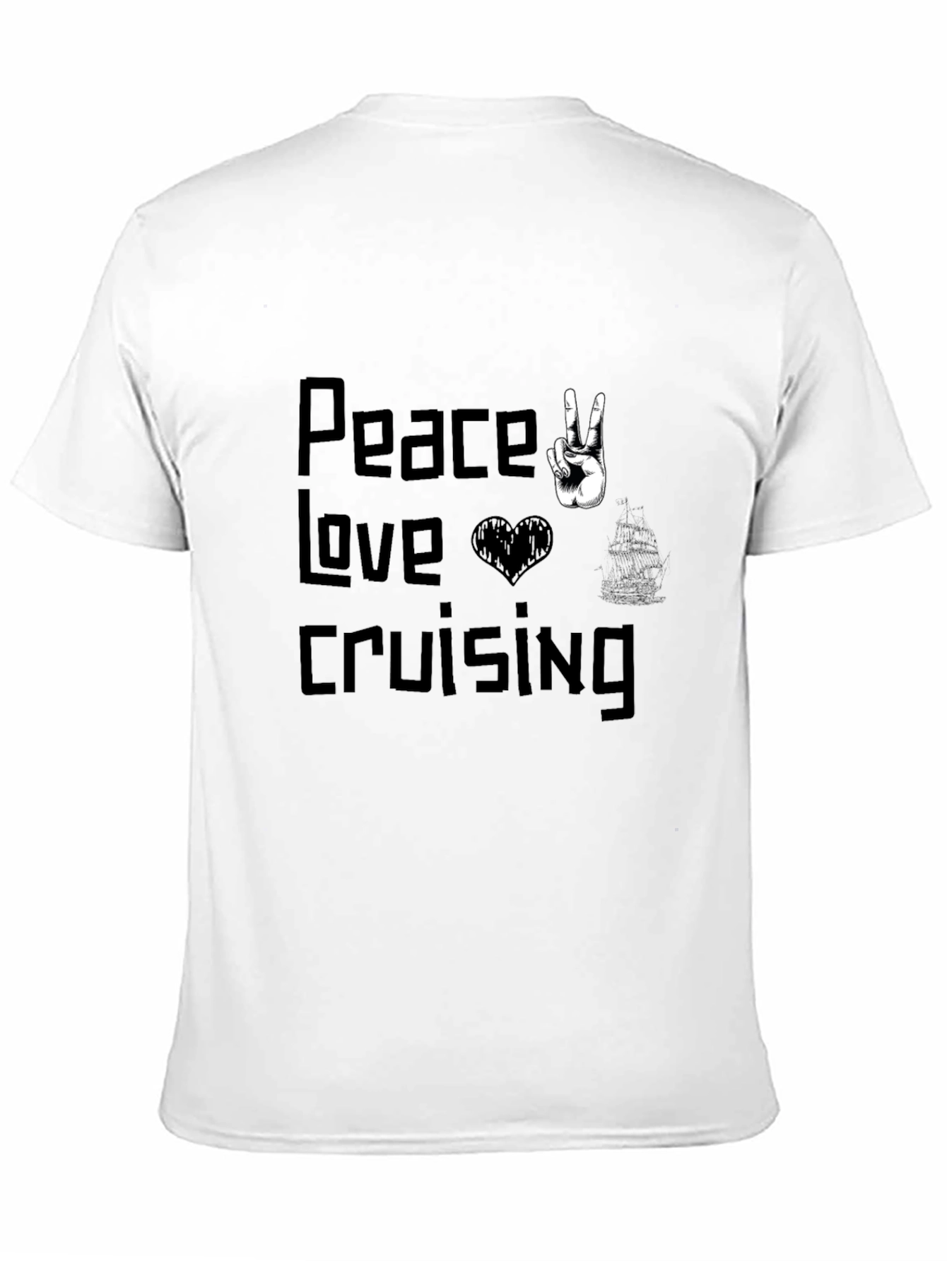 Peace Love Cruising Black Graphic T-Shirt