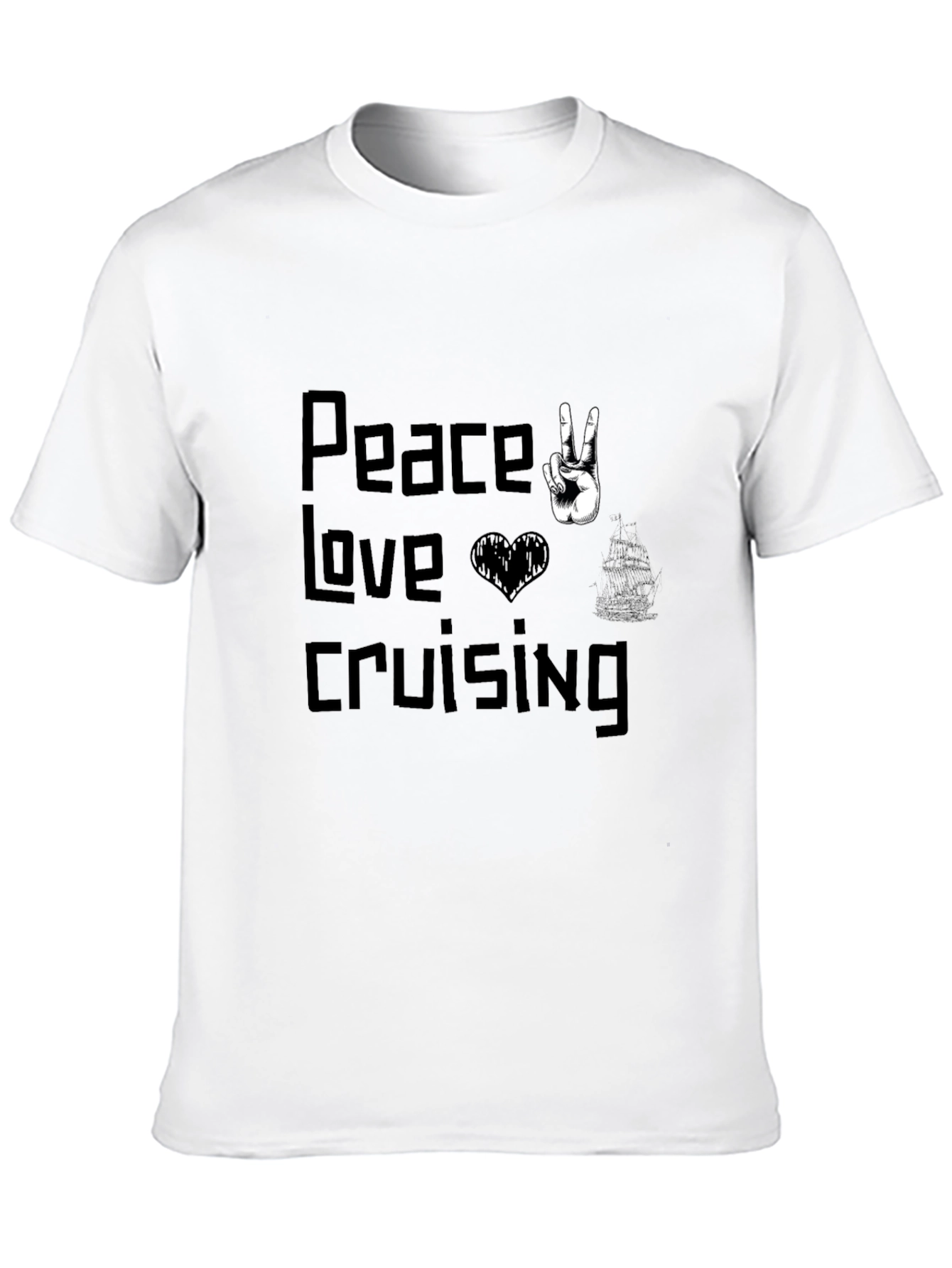 Peace Love Cruising Black Graphic T-Shirt