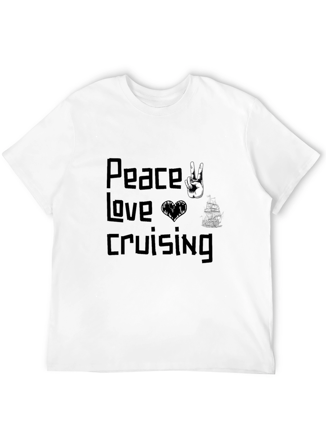 Peace Love Cruising Black Graphic T-Shirt