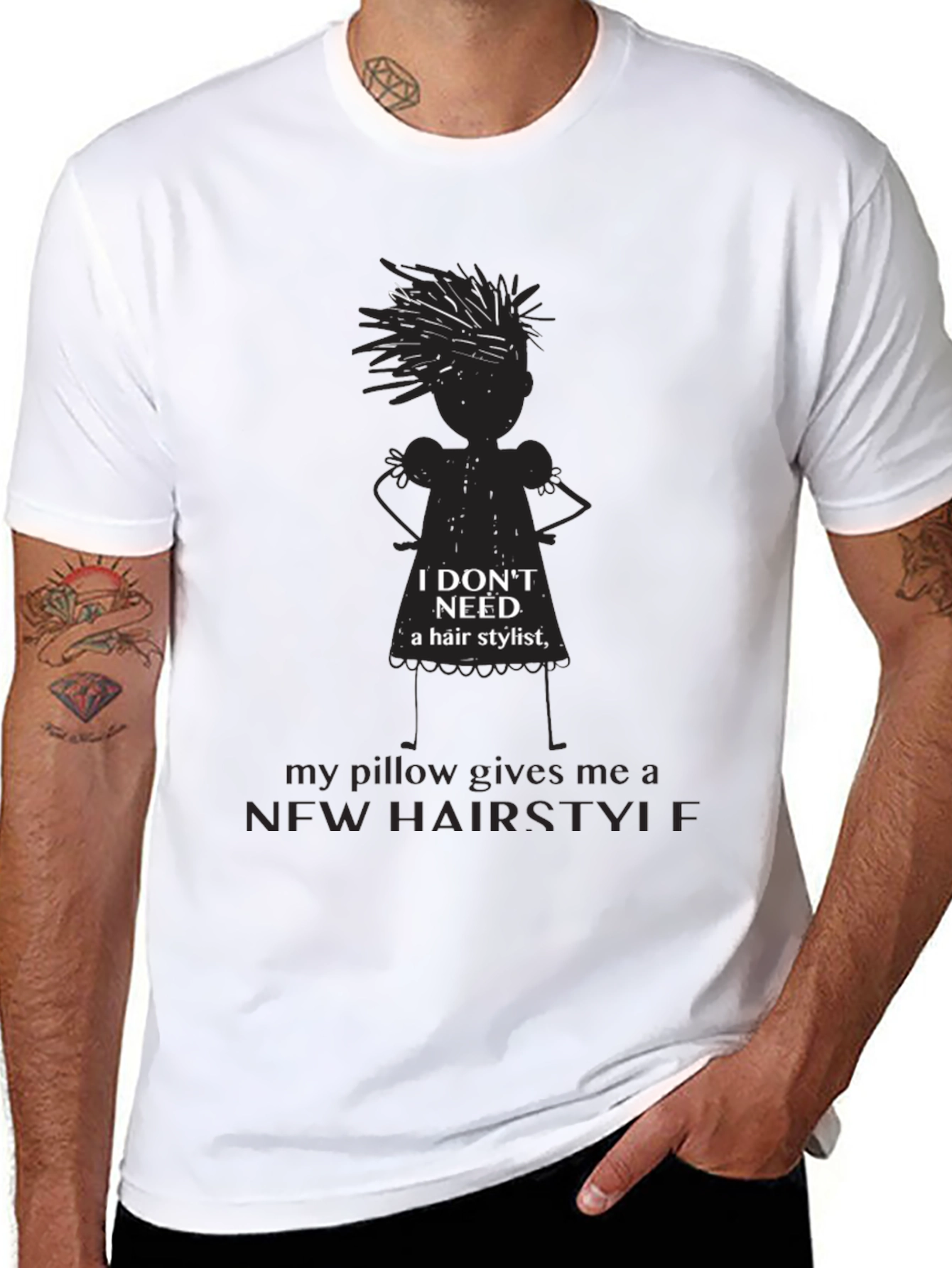 Funny Hair Pillow T-Shirt