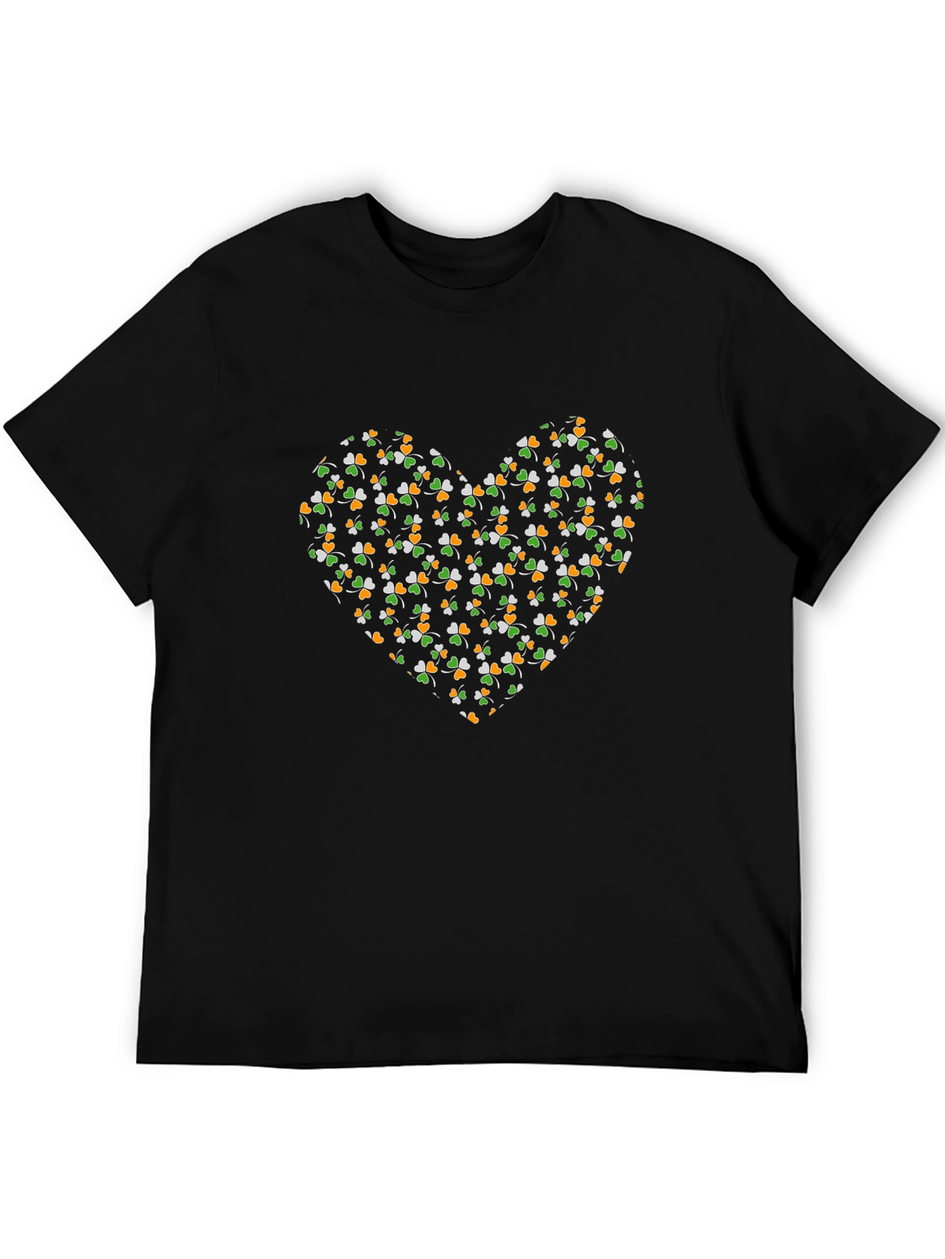 Shamrock Heart Graphic Black T-Shirt