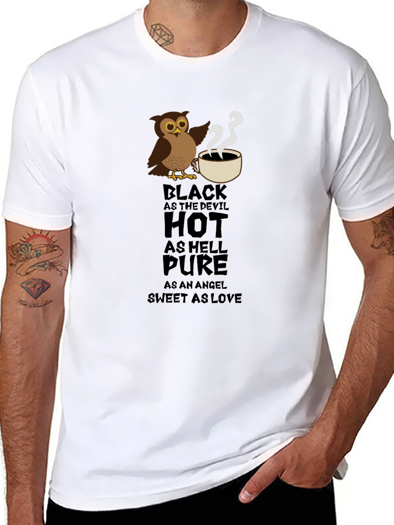 Black Devil Owl Coffee T-Shirt