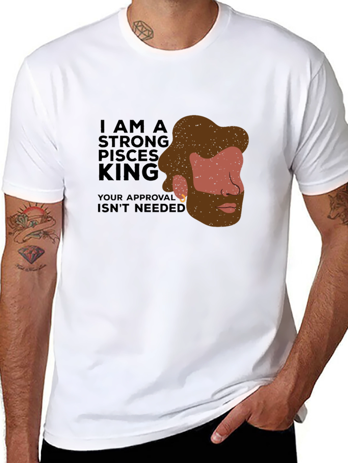 Strong Pisces King Graphic T-Shirt