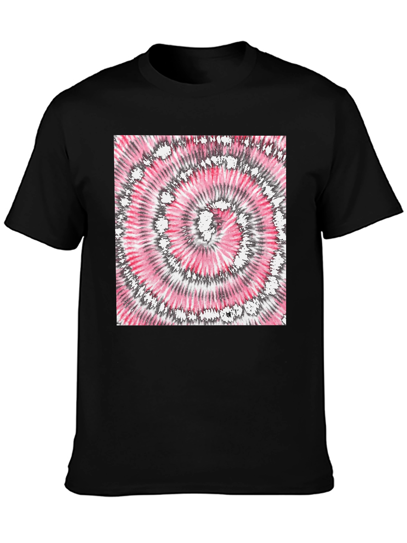 Retro Tie-Dye Graphic Tee - Classic Black