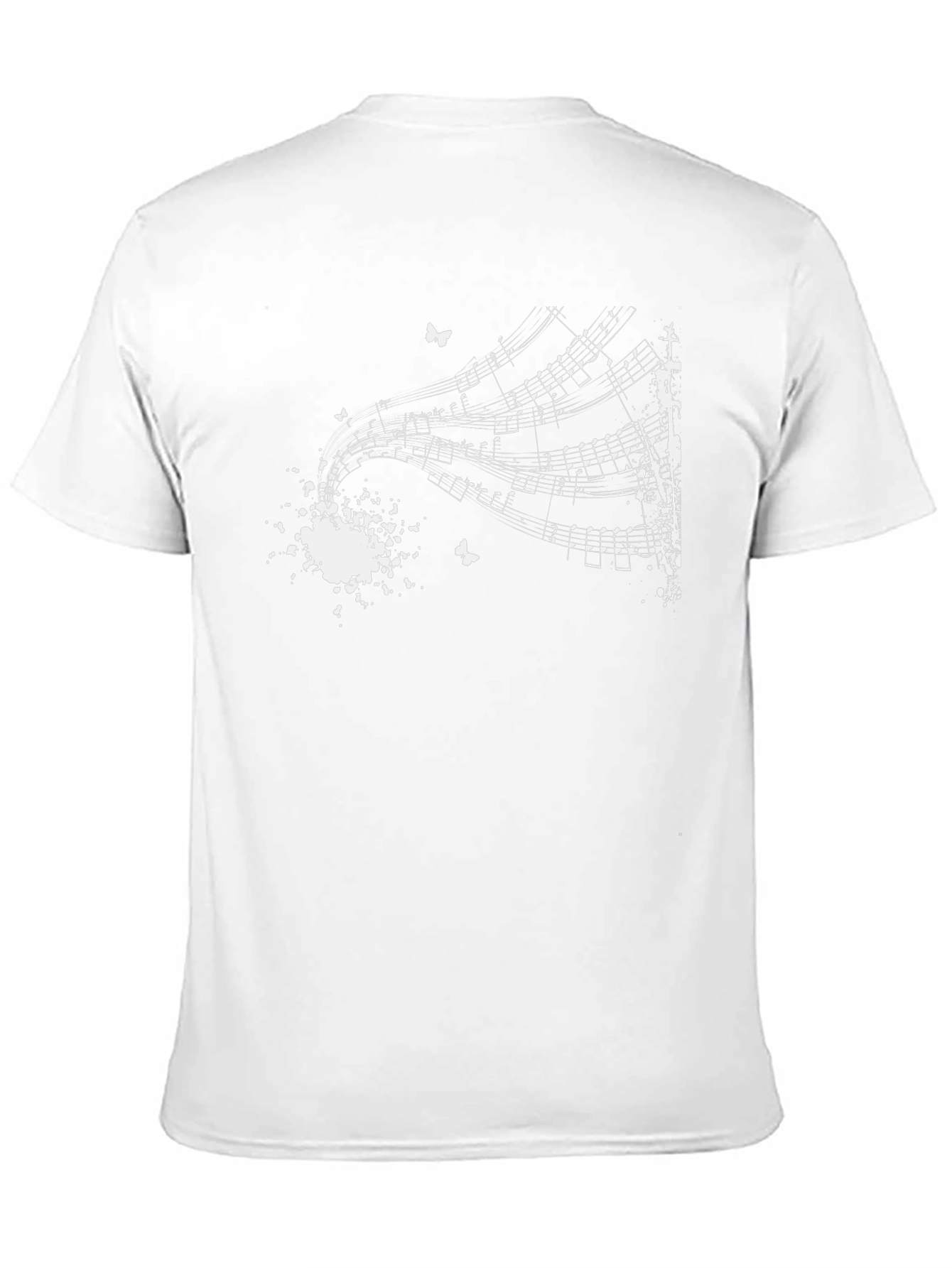 Musical Notes Graphic Tee - Black Cotton Blend