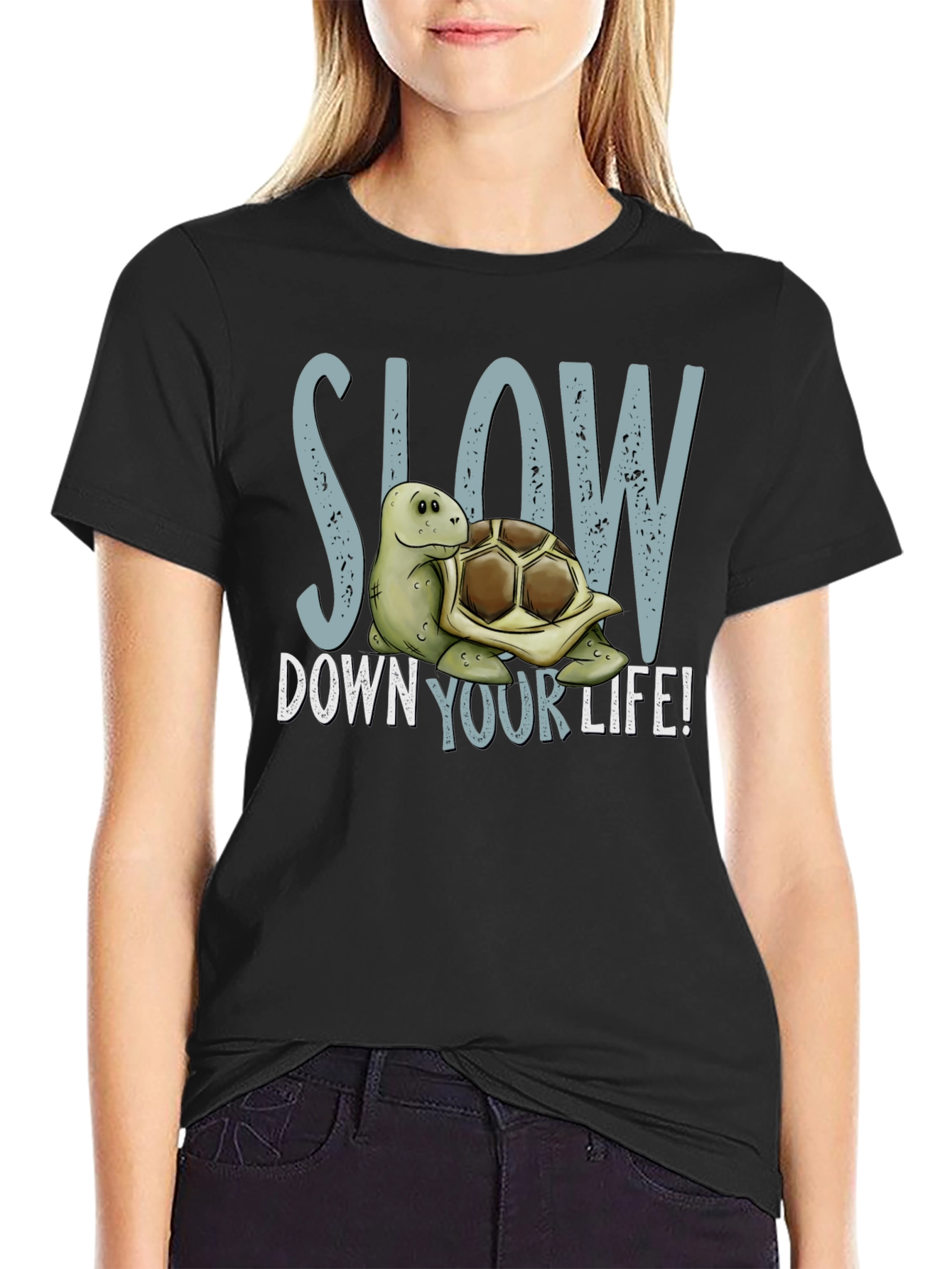 Slow Down Your Life Turtle Graphic Tee