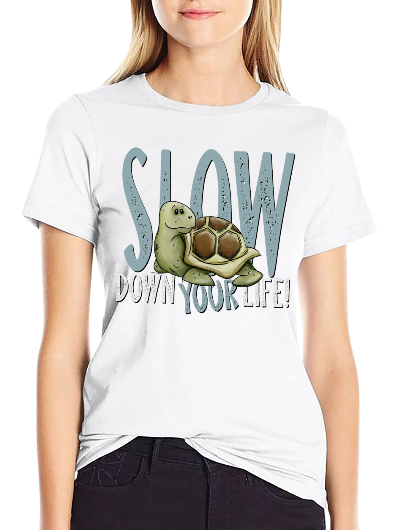 Slow Down Your Life Turtle Graphic Tee