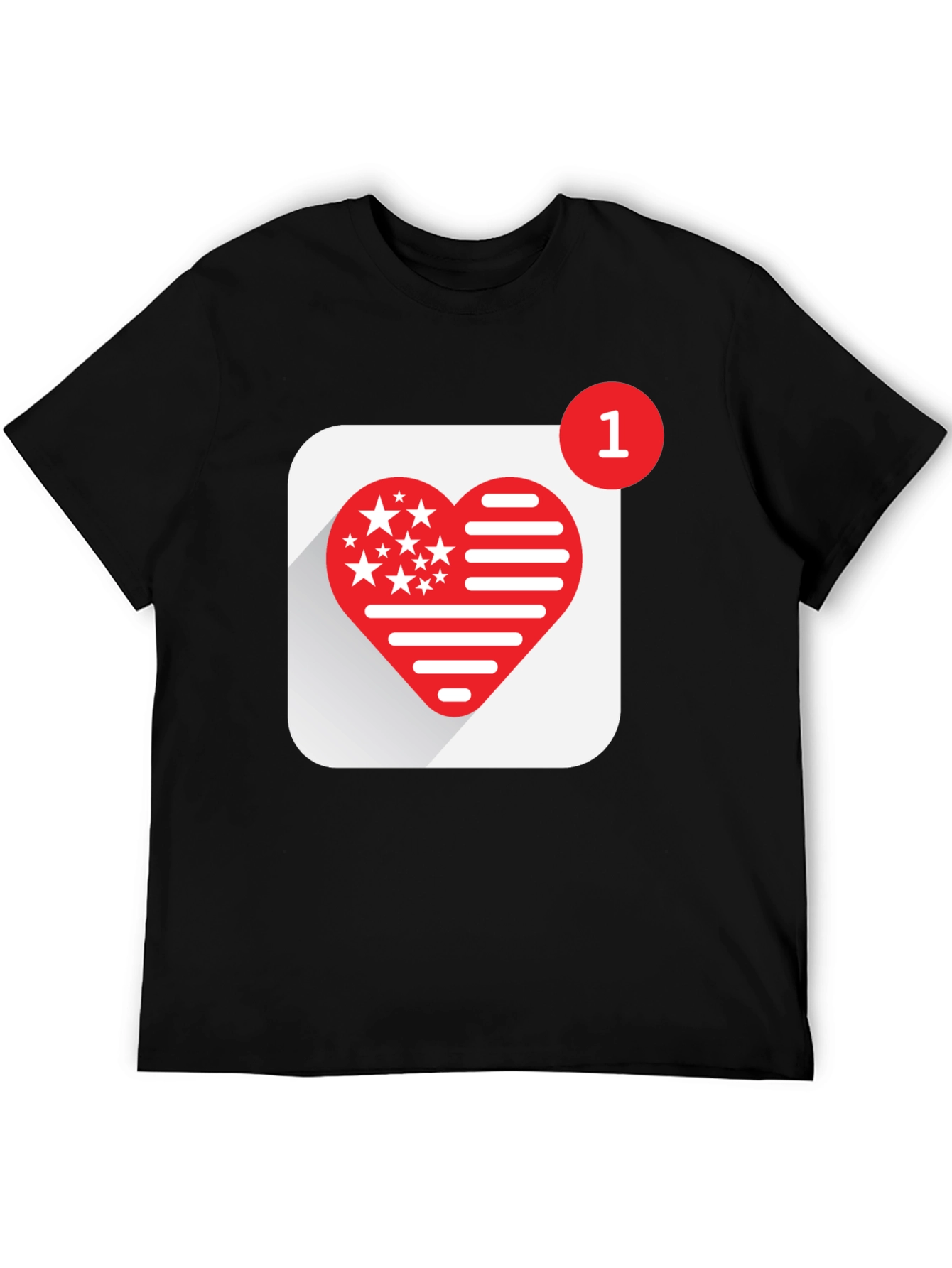 Heart Notification Graphic Tee - Black
