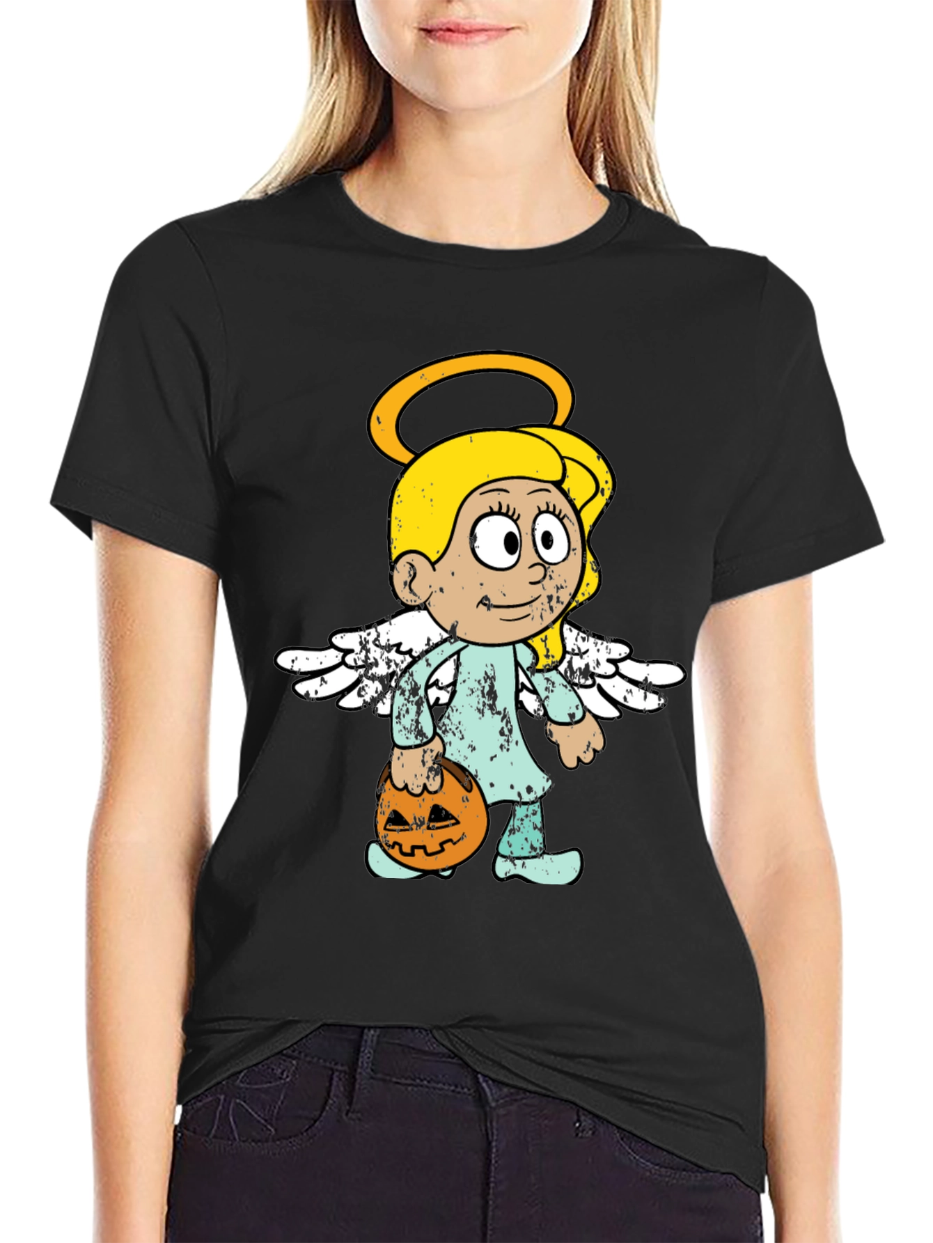 Halloween Angel Girl Graphic Tee
