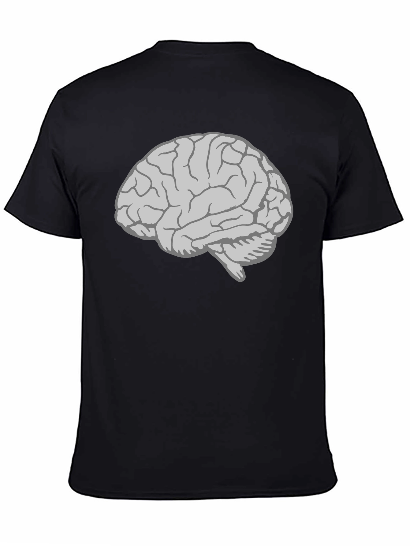 Brain Graphic T-Shirt - Mens Black Cotton Tee