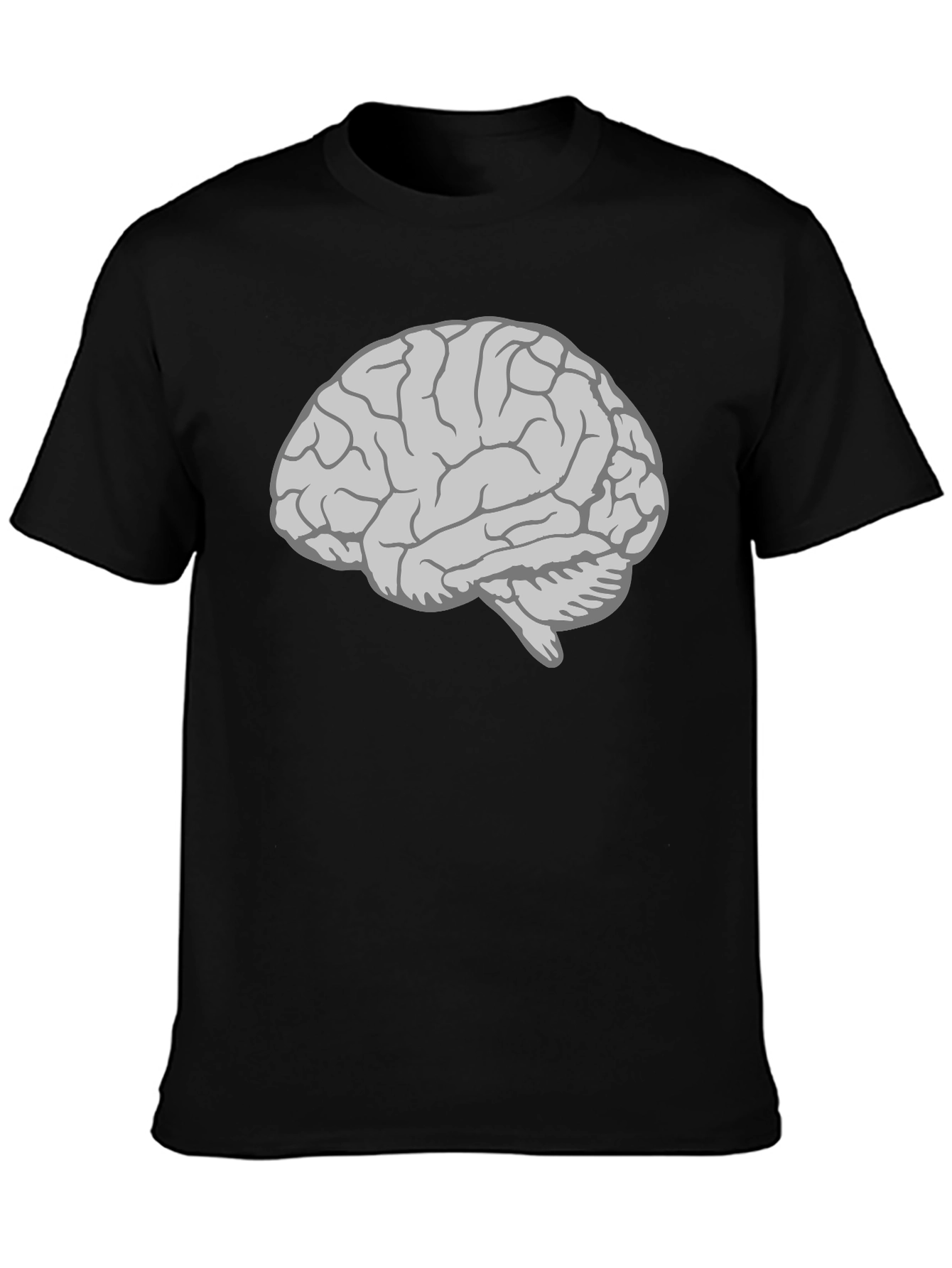 Brain Graphic T-Shirt - Mens Black Cotton Tee
