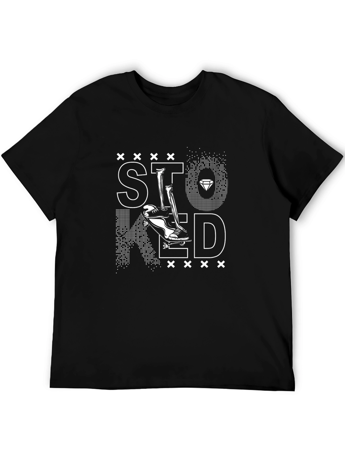 Stoned Skateboard Graphic T-Shirt - Black