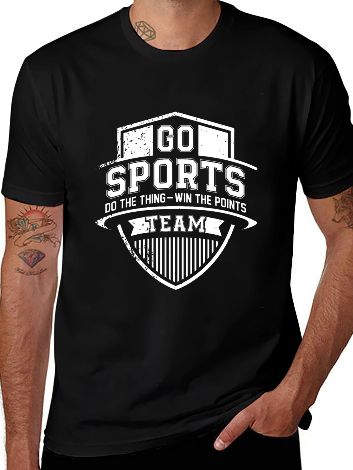 Go Sports Black Graphic T-Shirt