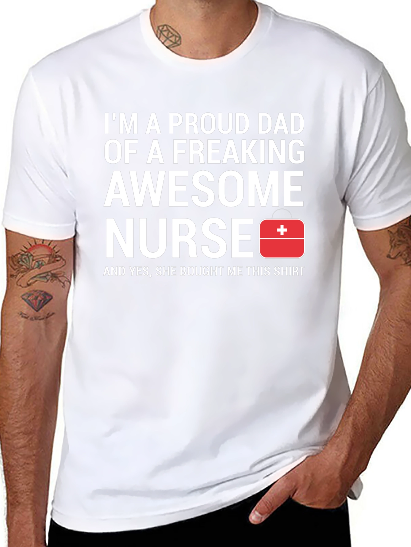 Proud Dad Awesome Nurse Graphic Tee