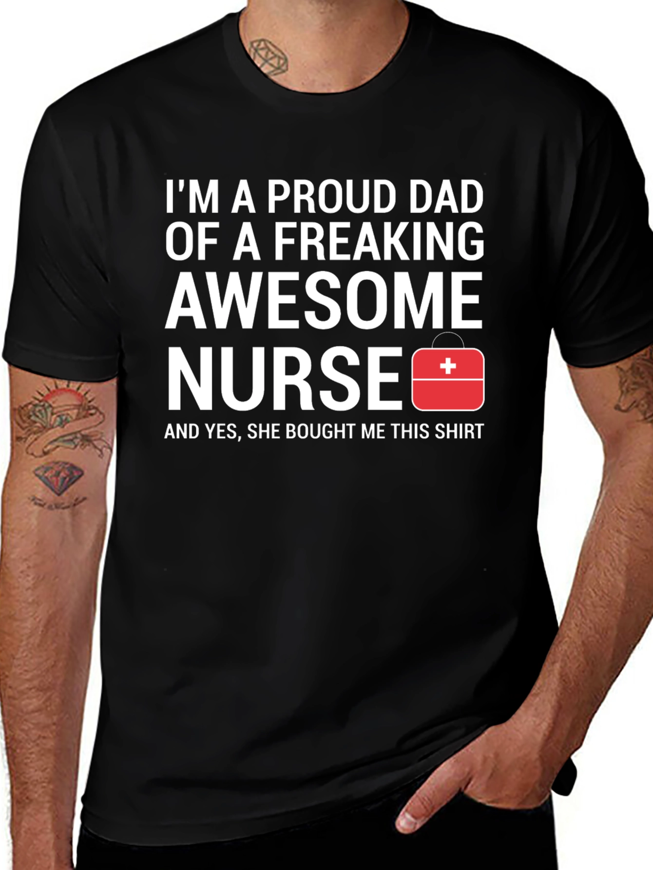 Proud Dad Awesome Nurse Graphic Tee