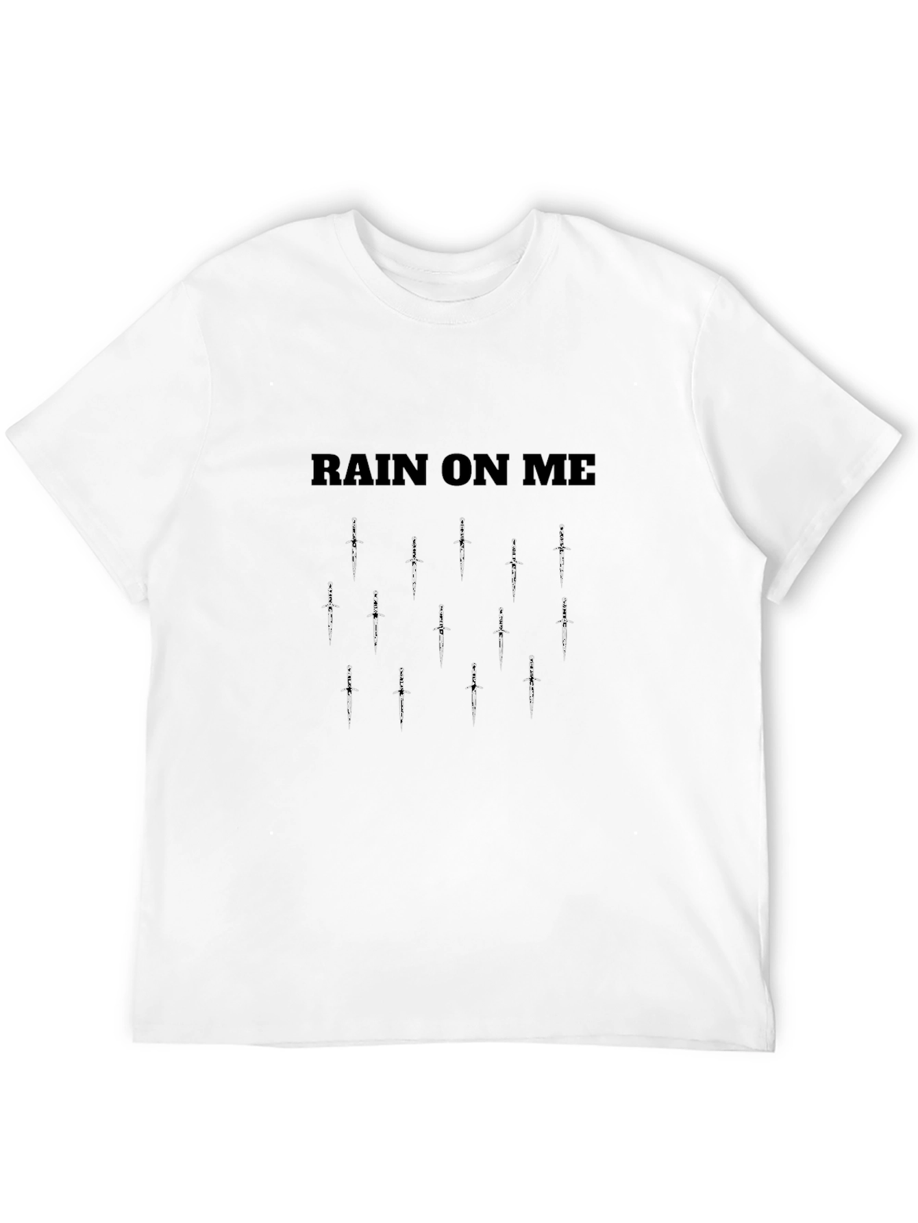 Rain On Me Dagger Graphic Tee - Black