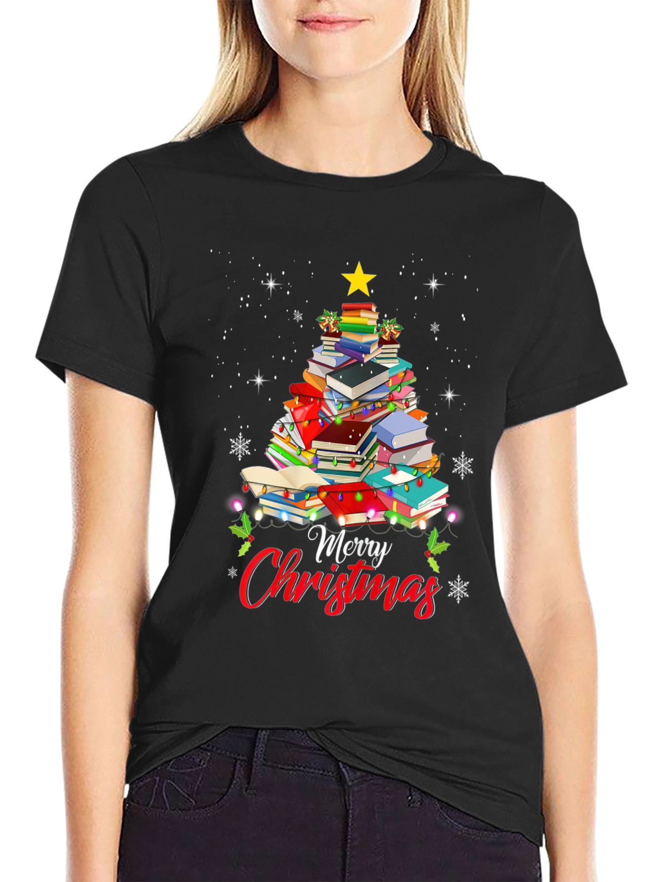 Book Christmas Tree T-Shirt