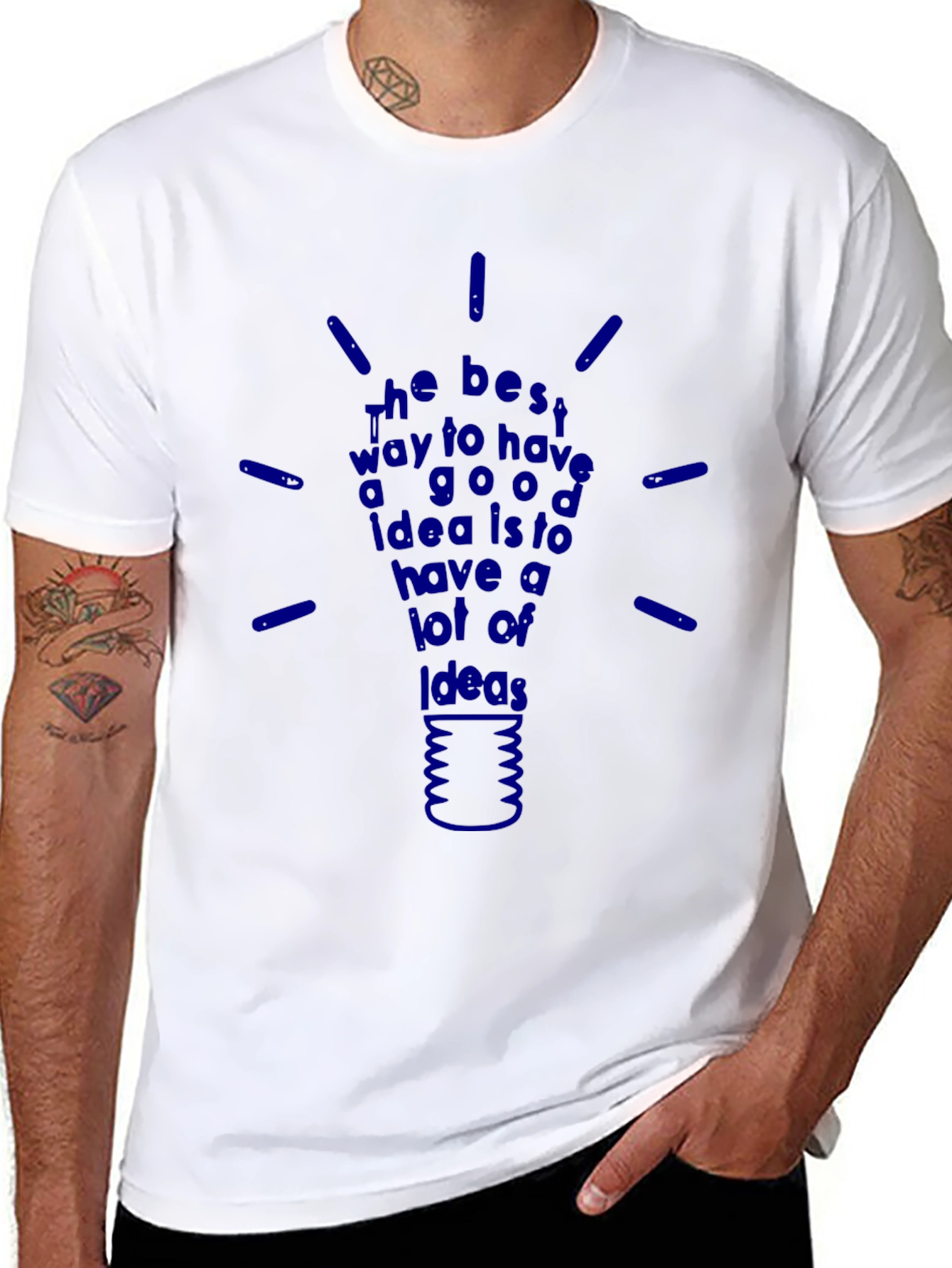 Ideas Lightbulb Graphic T-Shirt - Inspiring Design