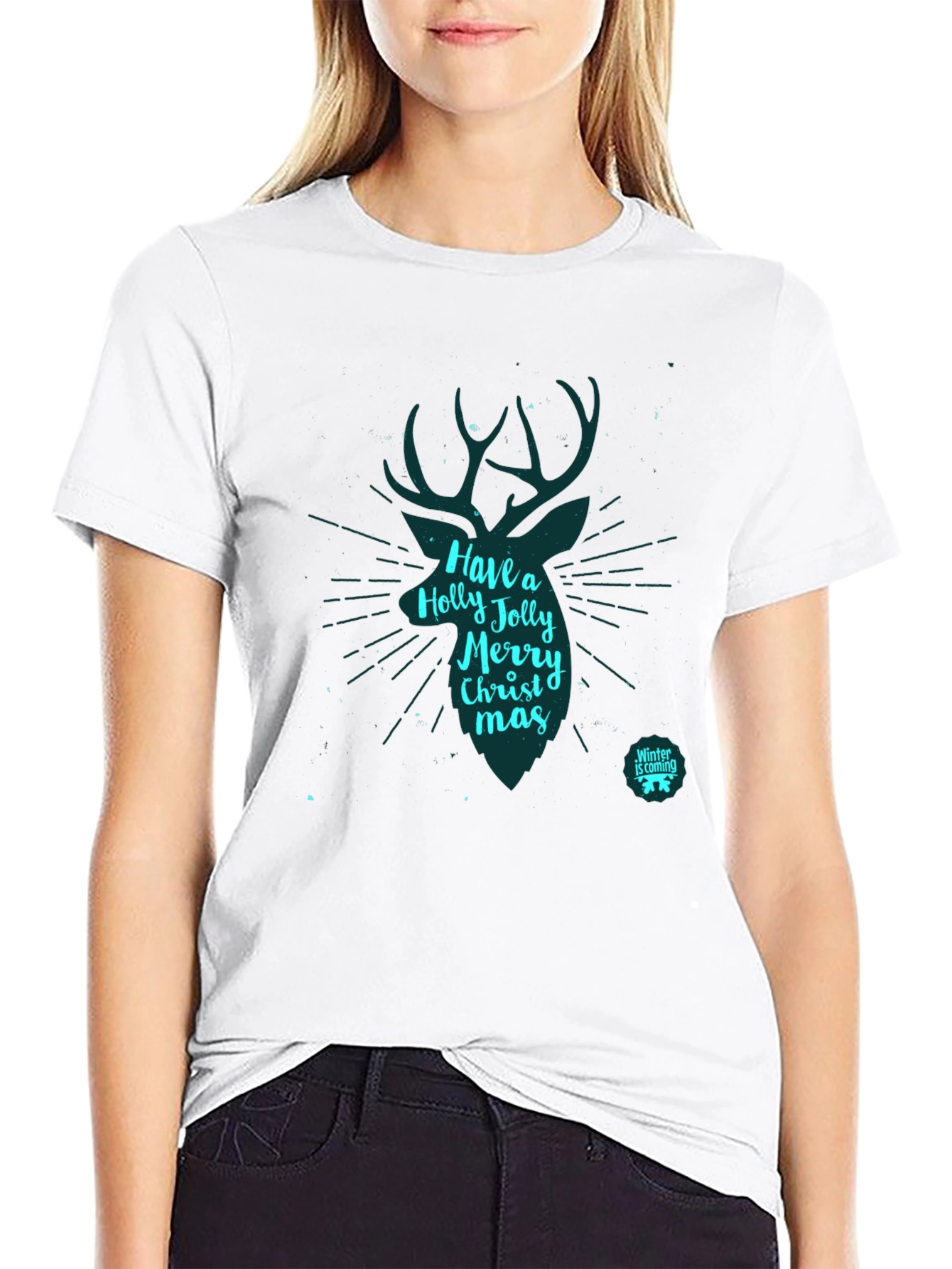 Festive Holiday Deer Graphic T-Shirt