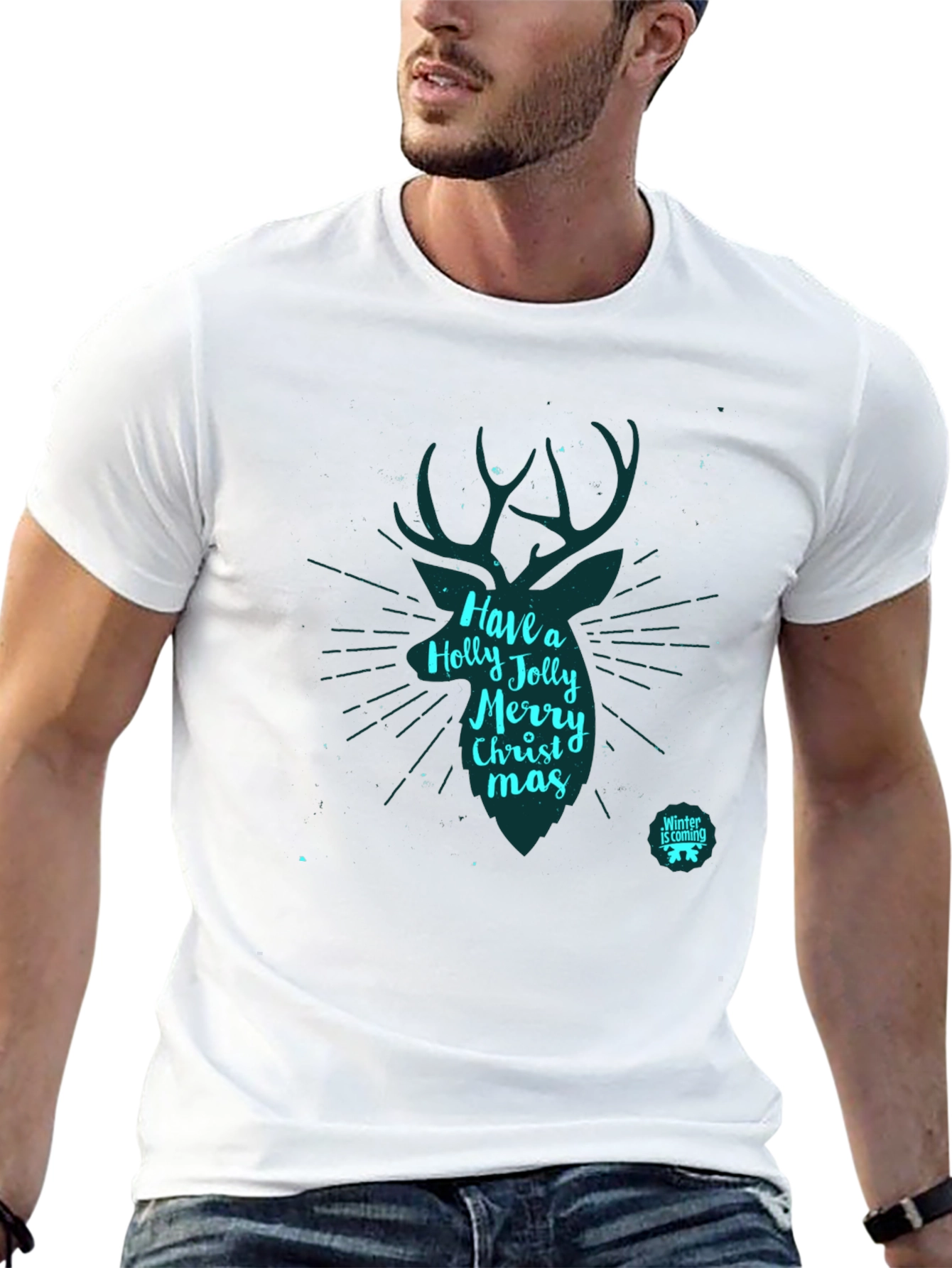 Festive Holiday Deer Graphic T-Shirt