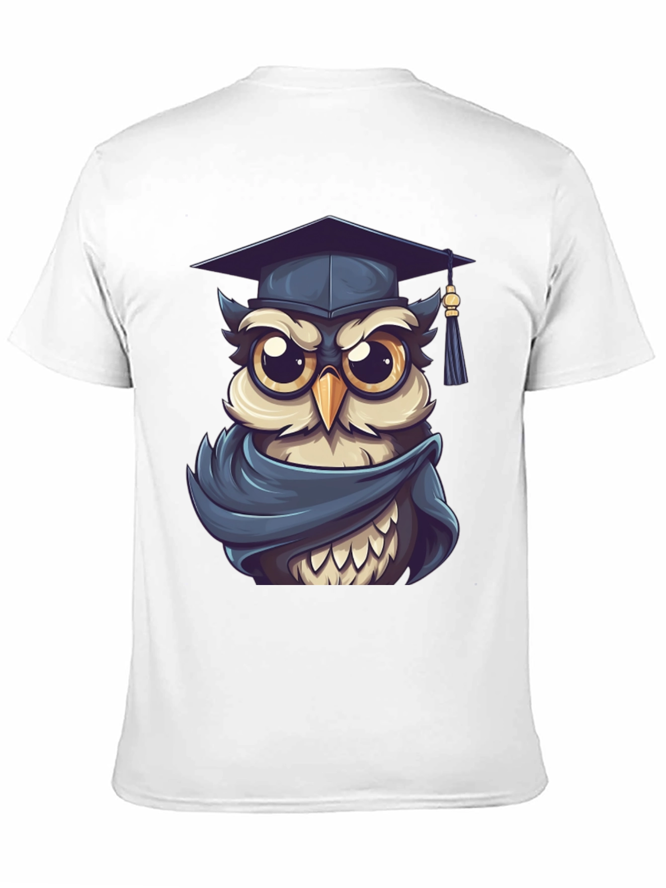 Graduation Owl Graphic Tee - Black Cotton Blend