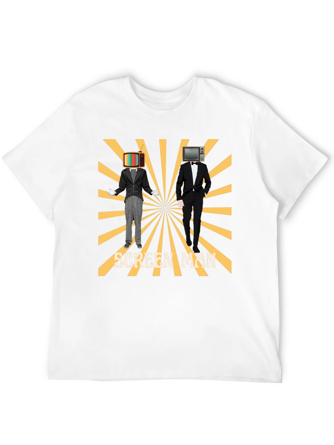 Screen Man Graphic Black T-Shirt