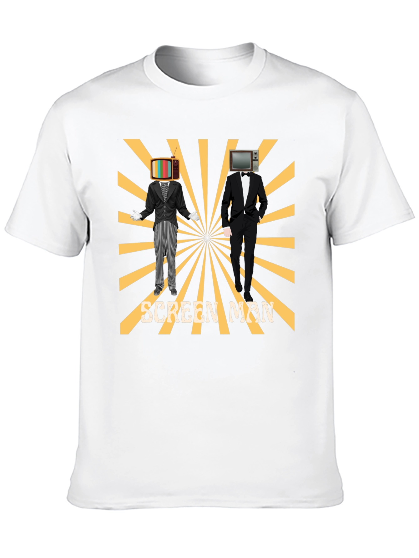 Screen Man Graphic Black T-Shirt