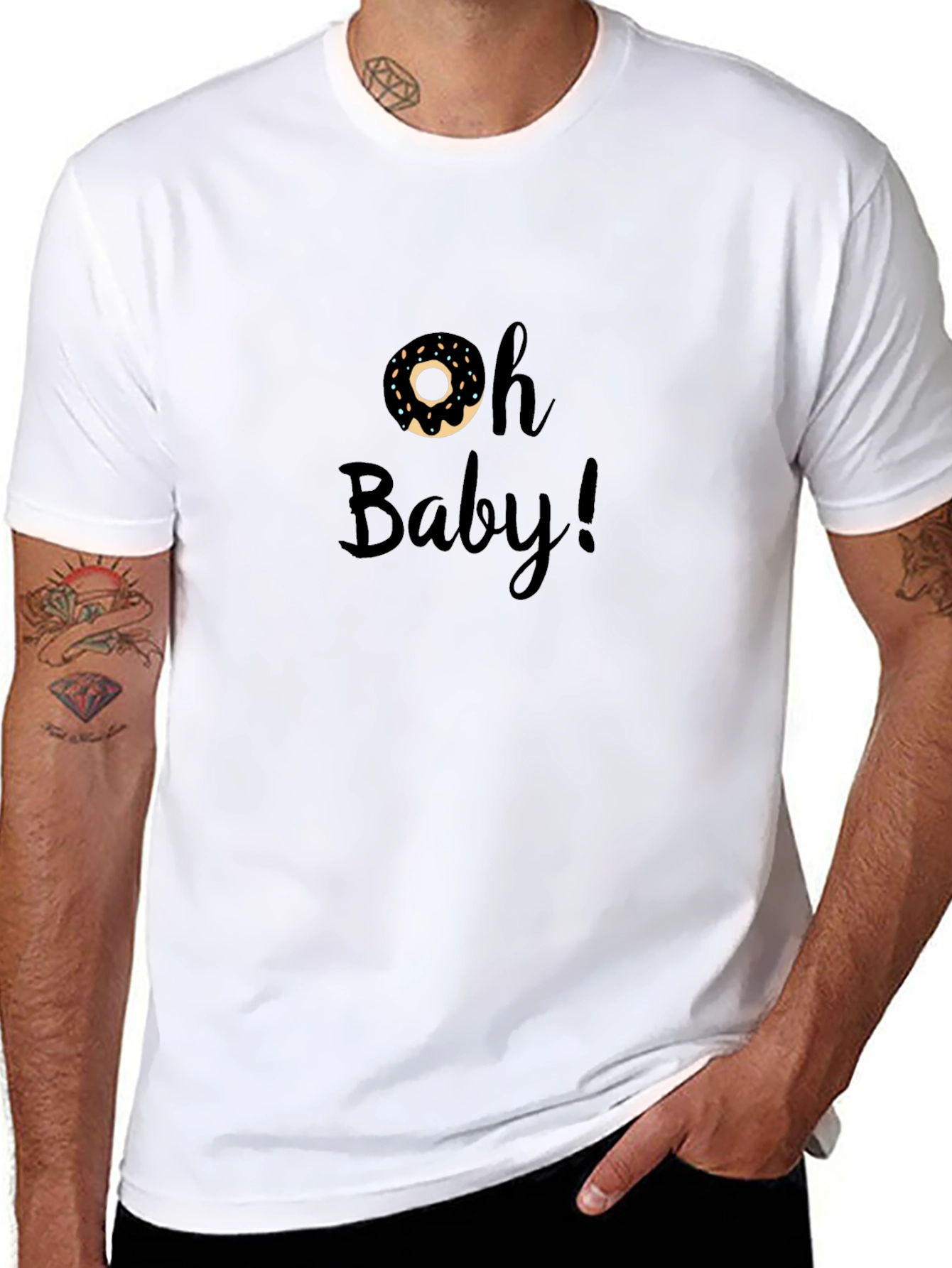 Oh Baby! Donut Graphic Tee - Black