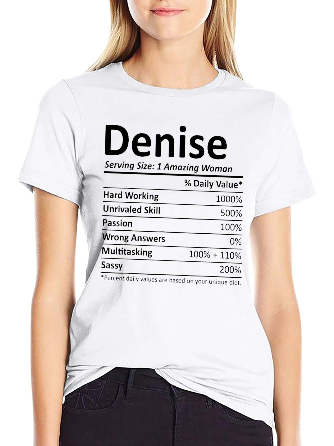 Denise Nutrition Facts T-Shirt Funny Personalized Gift