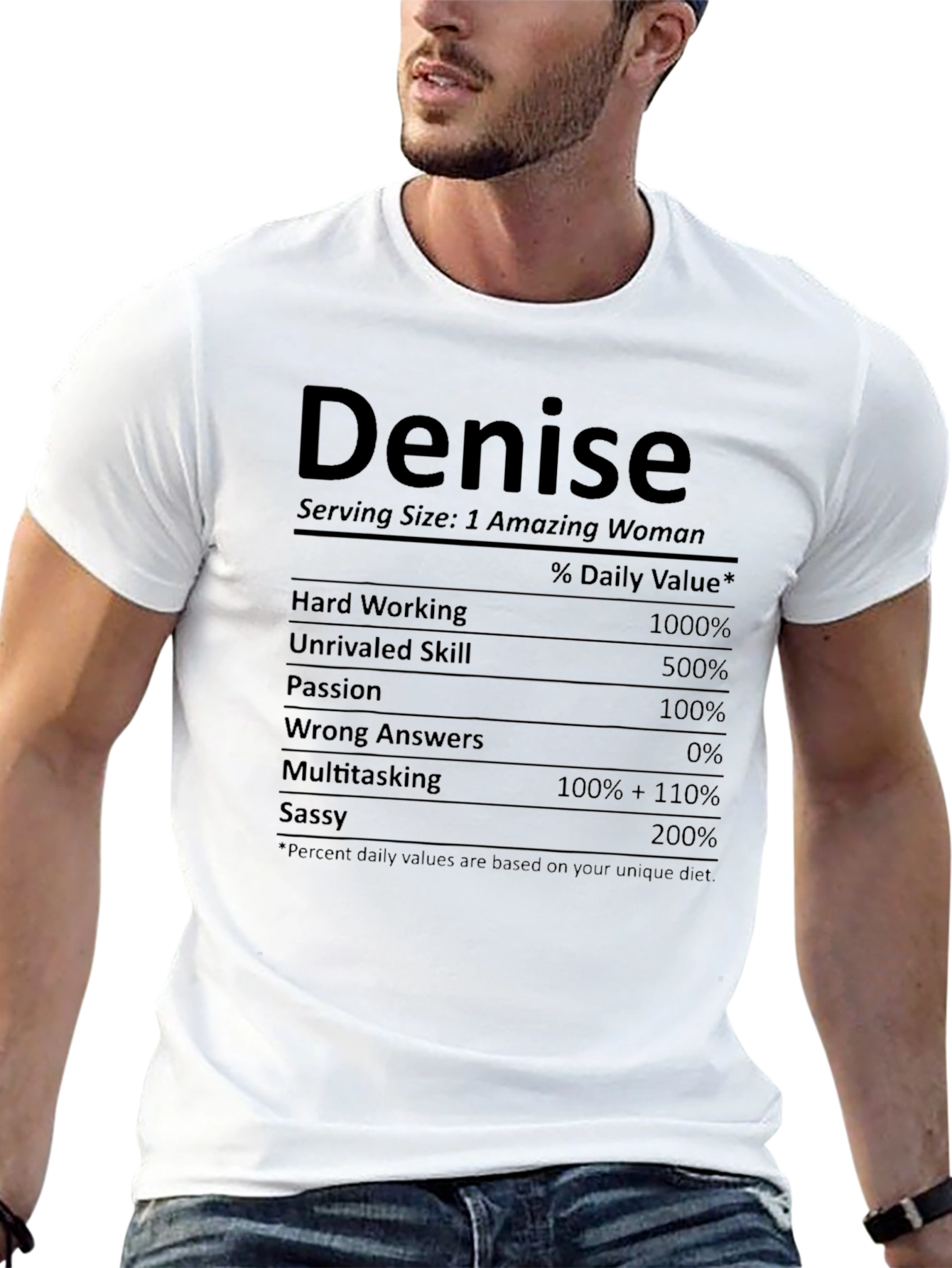 Denise Nutrition Facts T-Shirt Funny Personalized Gift
