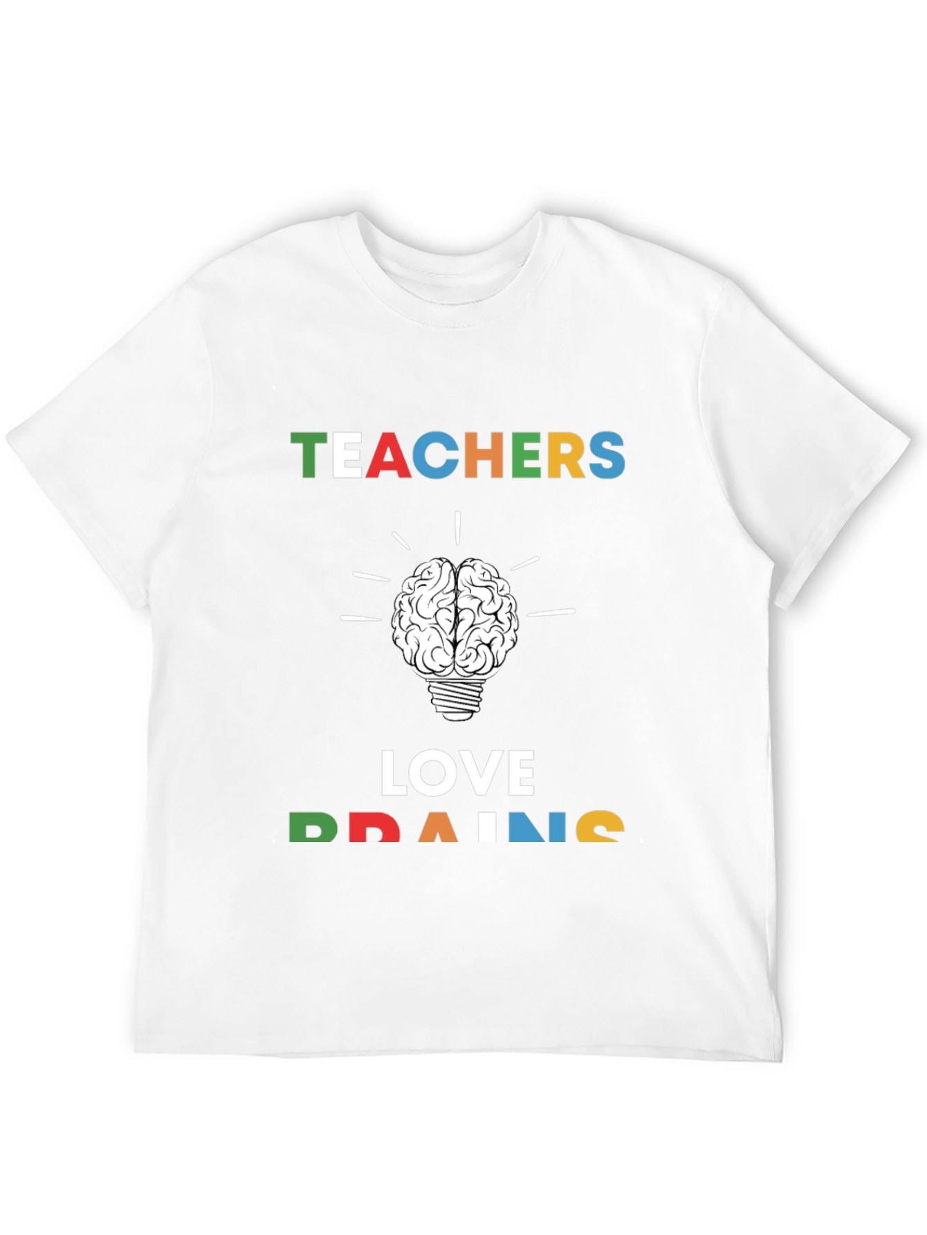 Teachers Love Brains Graphic Tee - Black