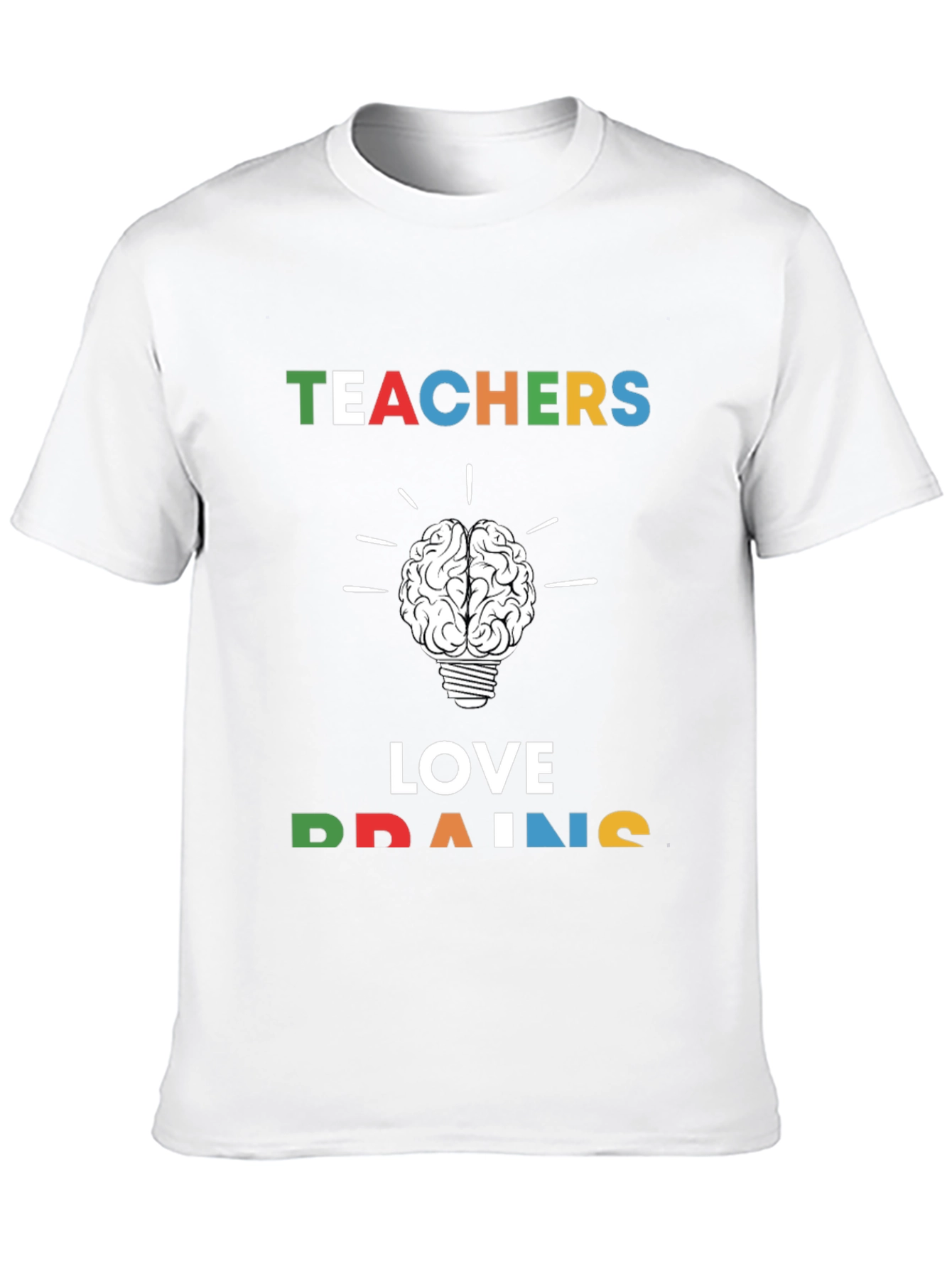 Teachers Love Brains Graphic Tee - Black