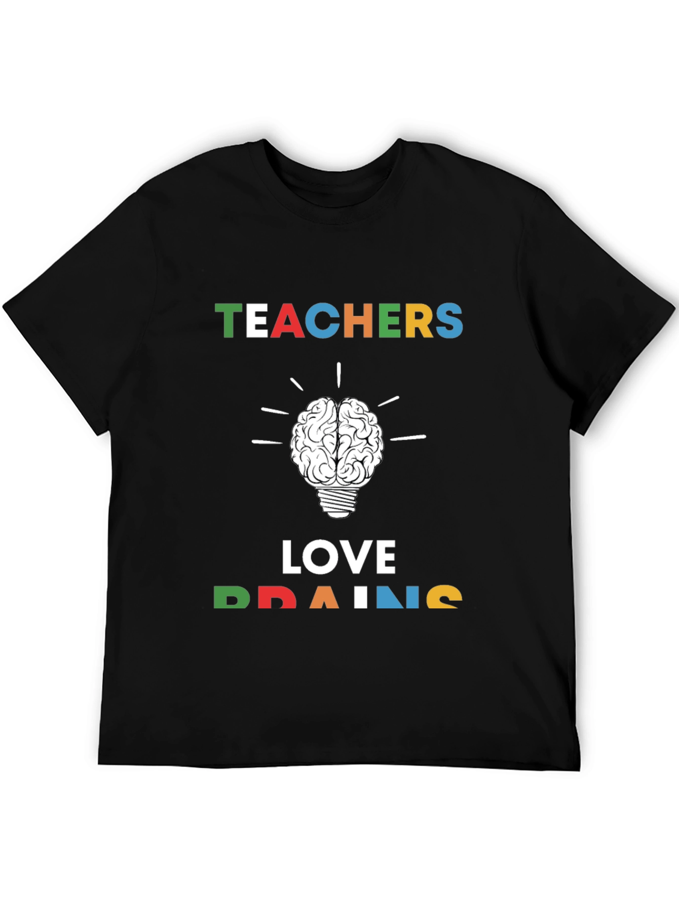Teachers Love Brains Graphic Tee - Black