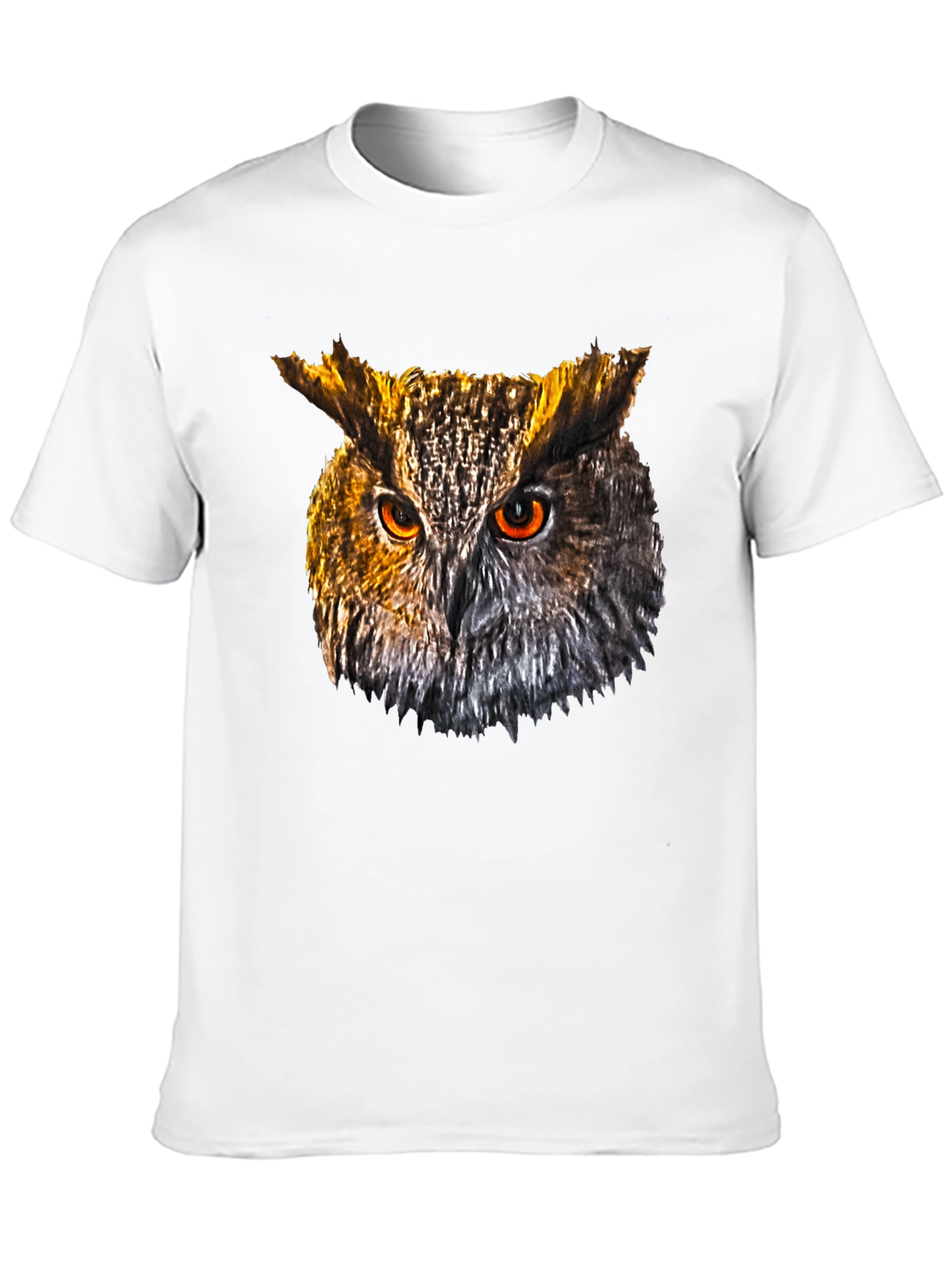 Owl Head Graphic Print Black T-Shirt