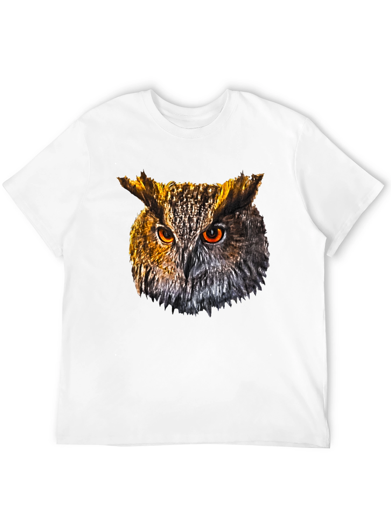 Owl Head Graphic Print Black T-Shirt