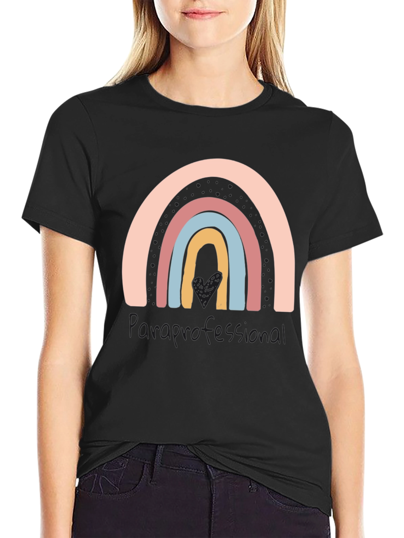 Paraprofessional Rainbow Graphic Tee - Soft Cotton Blend